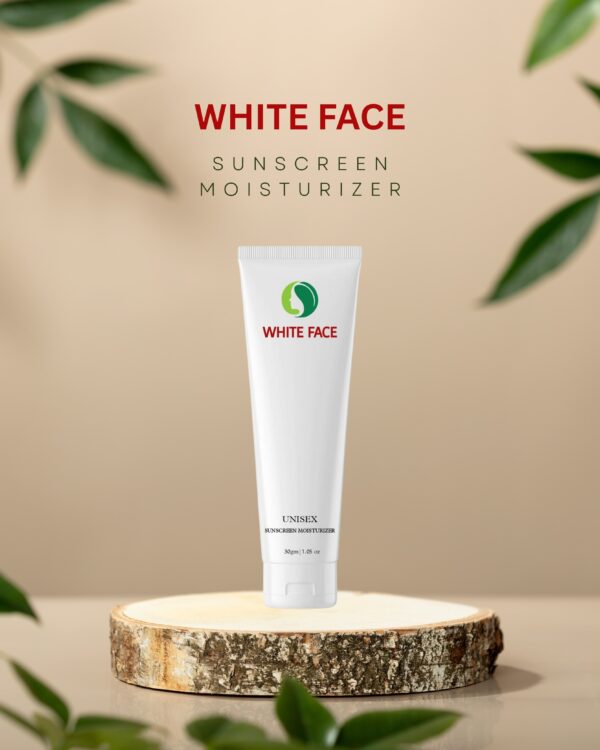 White Face Sunscreen Moisturizer – SPF 50 | Brightening & Hydrating Daily Protection